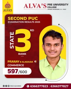 Congratulations student - 2nd PUC Rank Holders